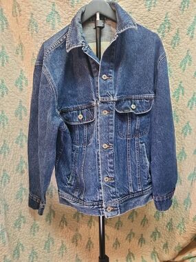 90s Lee easy rider stone wash Blue Denim Trucker Jacket Mens Med.